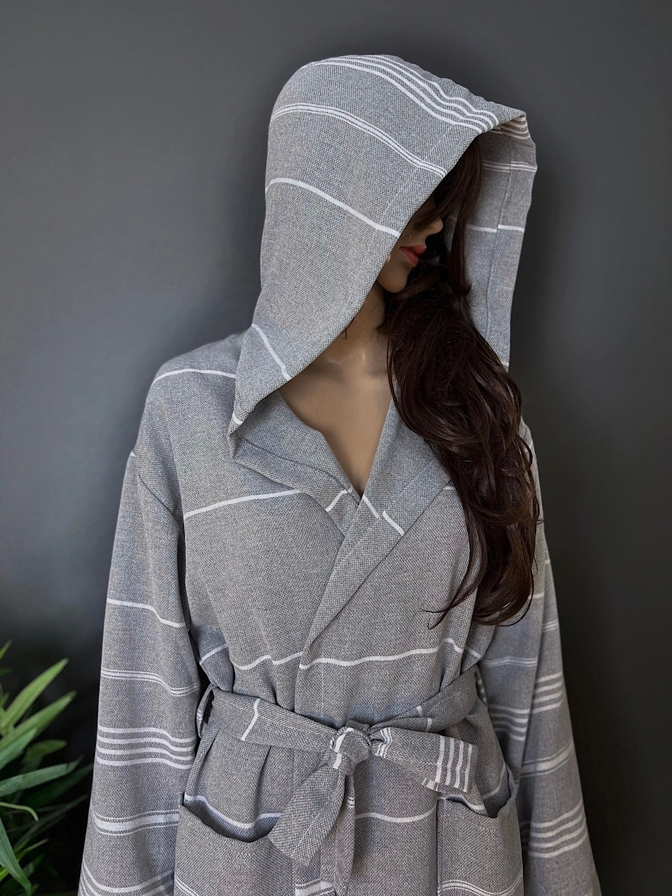 Sultan Hammam Bathrobe Grey Tassel-free
