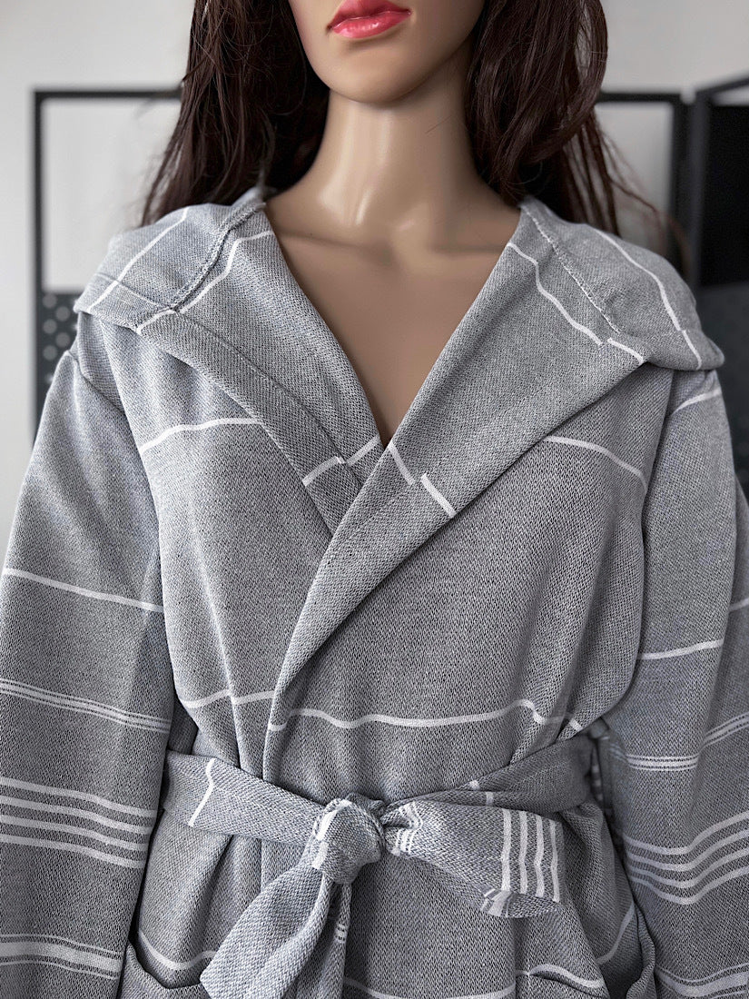 Sultan Hammam Bathrobe Grey Tassel-free