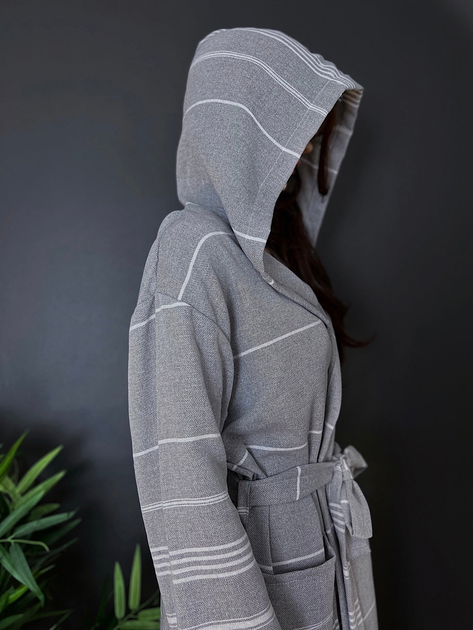 Sultan Hammam Bathrobe Grey Tassel-free