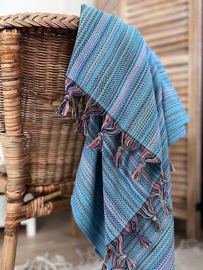 Turkoosi So Pretty Boho hamam-pyyhe 100% puuvillaa