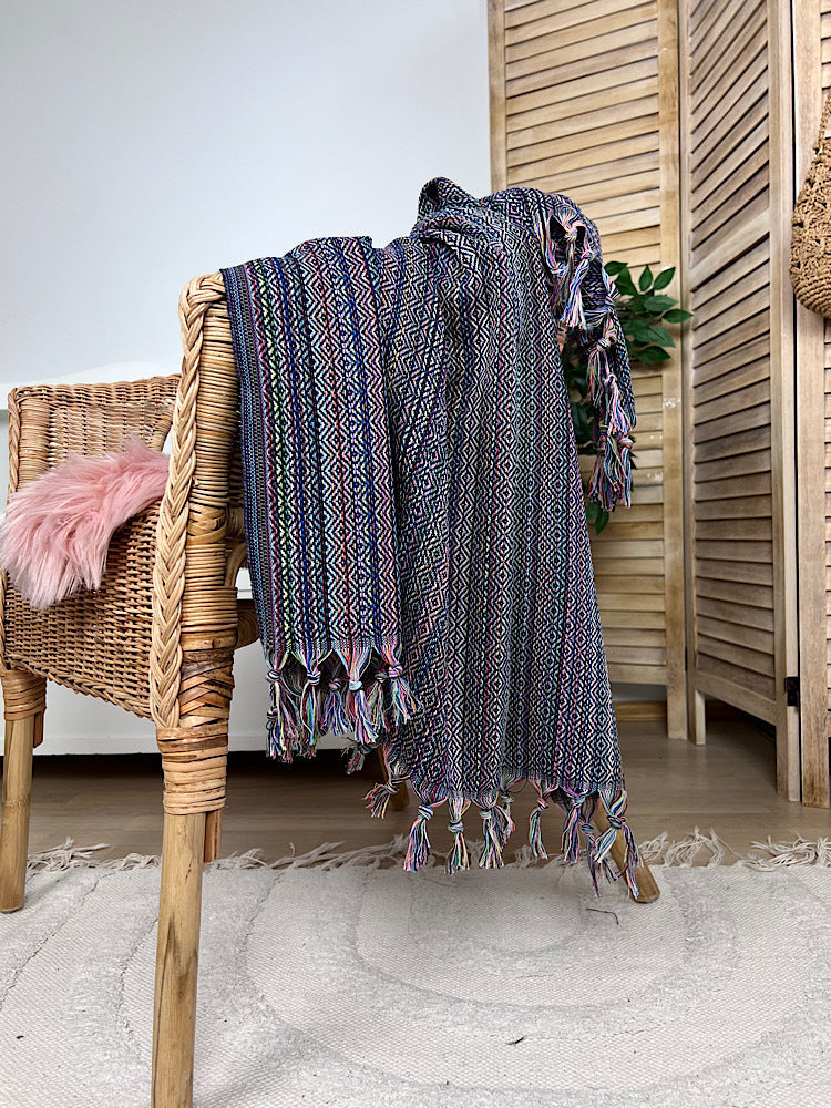 So Pretty Boho Timantti hamampyyhe 100x180 cm, musta - yksityiskohta_5