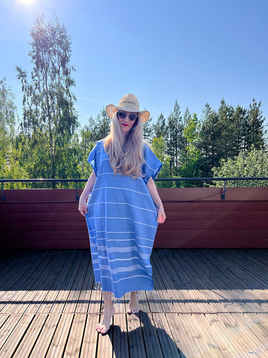 So Pretty Sultan hamam-poncho, merensininen - sovituskuva_3