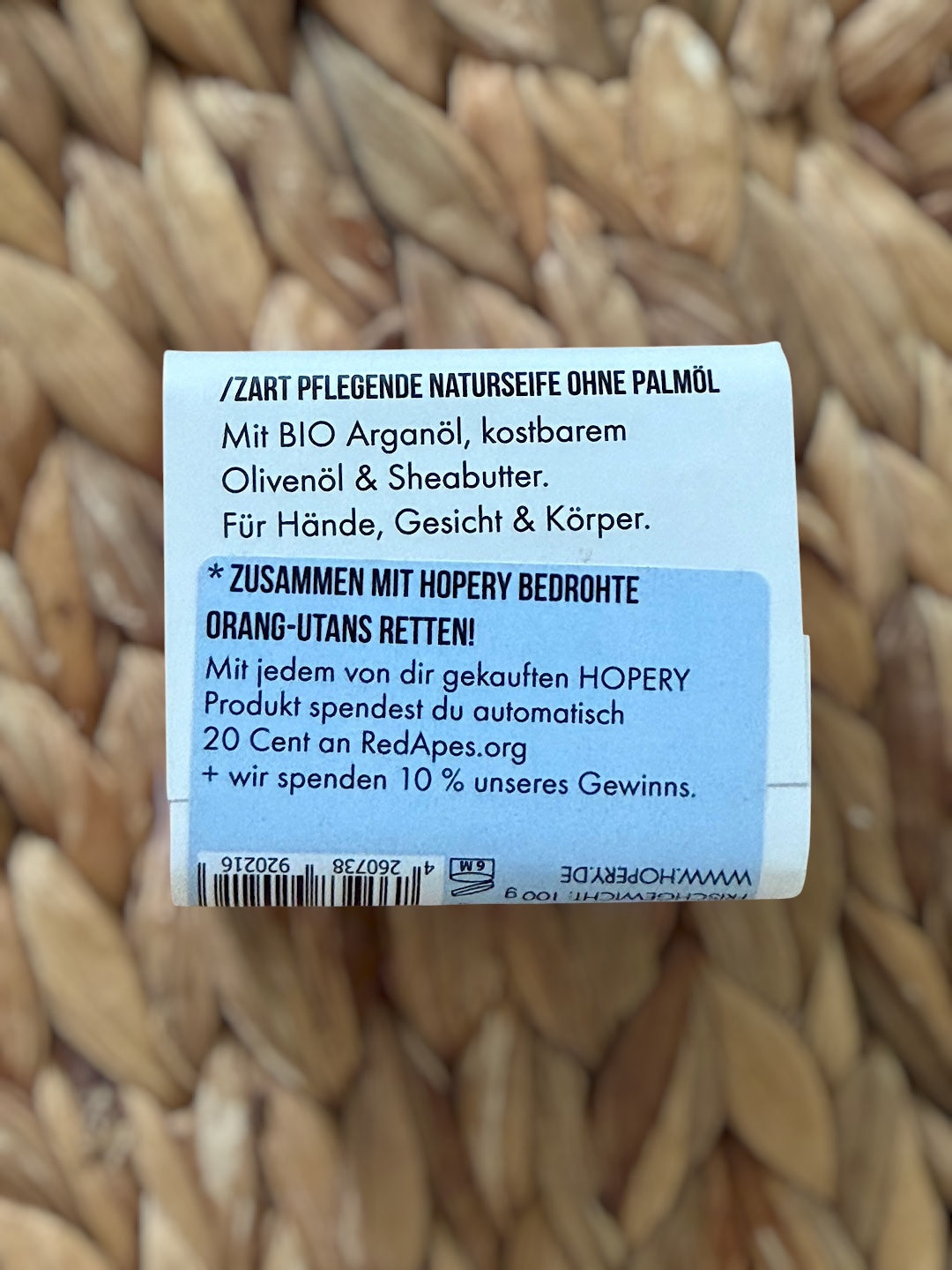 Hopery Argan Wood luonnollinen oliiviöljysaippua - yksityiskohta
