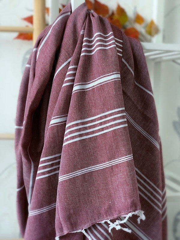 Hamam-pyyhe Sultan Premium, Burgundy 180x95 cm_3