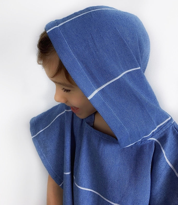 So Pretty Sultan lasten hamam-poncho, ocean blue - yksityiskohta