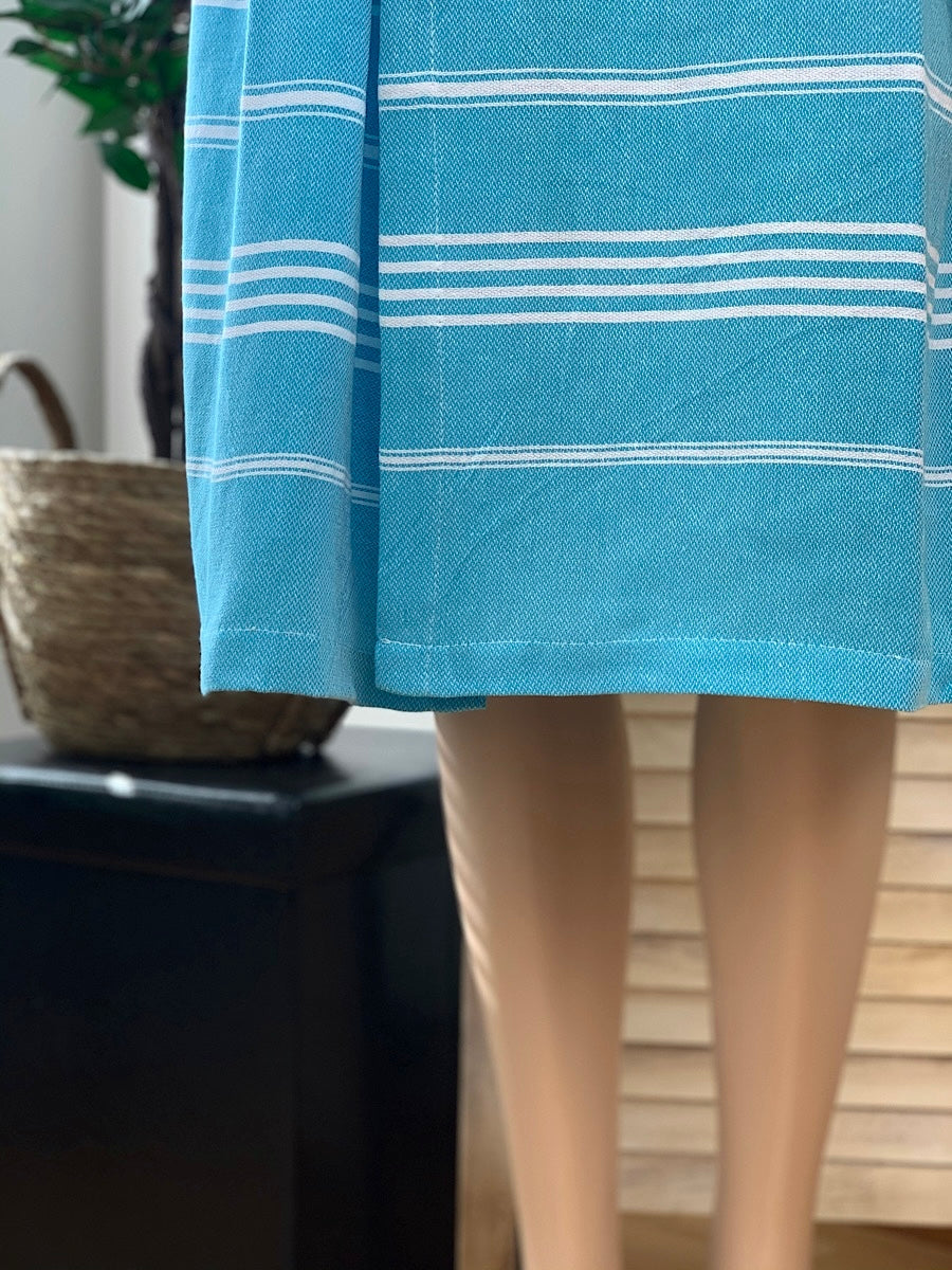 Sultan Hammam Bathrobe Turquoise Fringeless