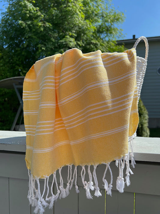 So Pretty Sultan Premium hamam-käsipyyhe 50x90 cm, lämmin keltainen