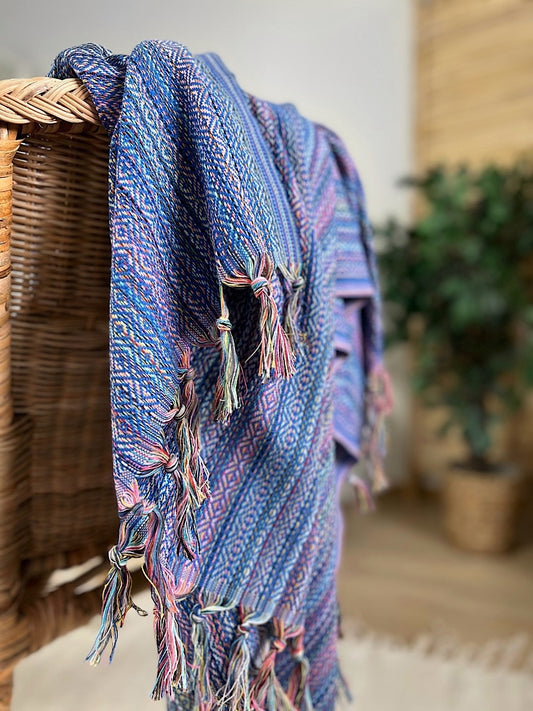 So Pretty Boho Timantti hamampyyhe 100x180 cm, merensininen- yksityiskohta