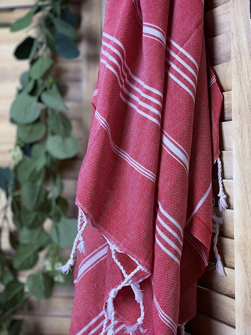 So Pretty Sultan Premium hamampyyhe 95x180 cm, punainen - yksityiskohta_2