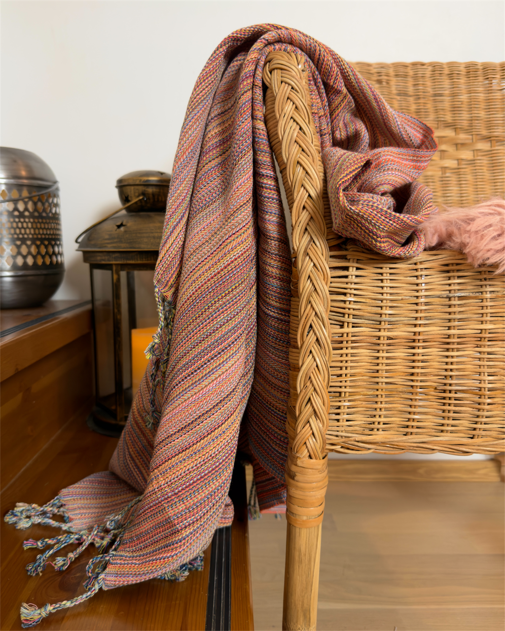 Hamam-pyyhe Boho Fuksia 100% puuvillaa 170 x 100_1