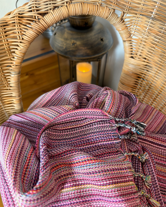 Hamam-pyyhe Boho Fuksia 100% puuvillaa 170 x 100_2
