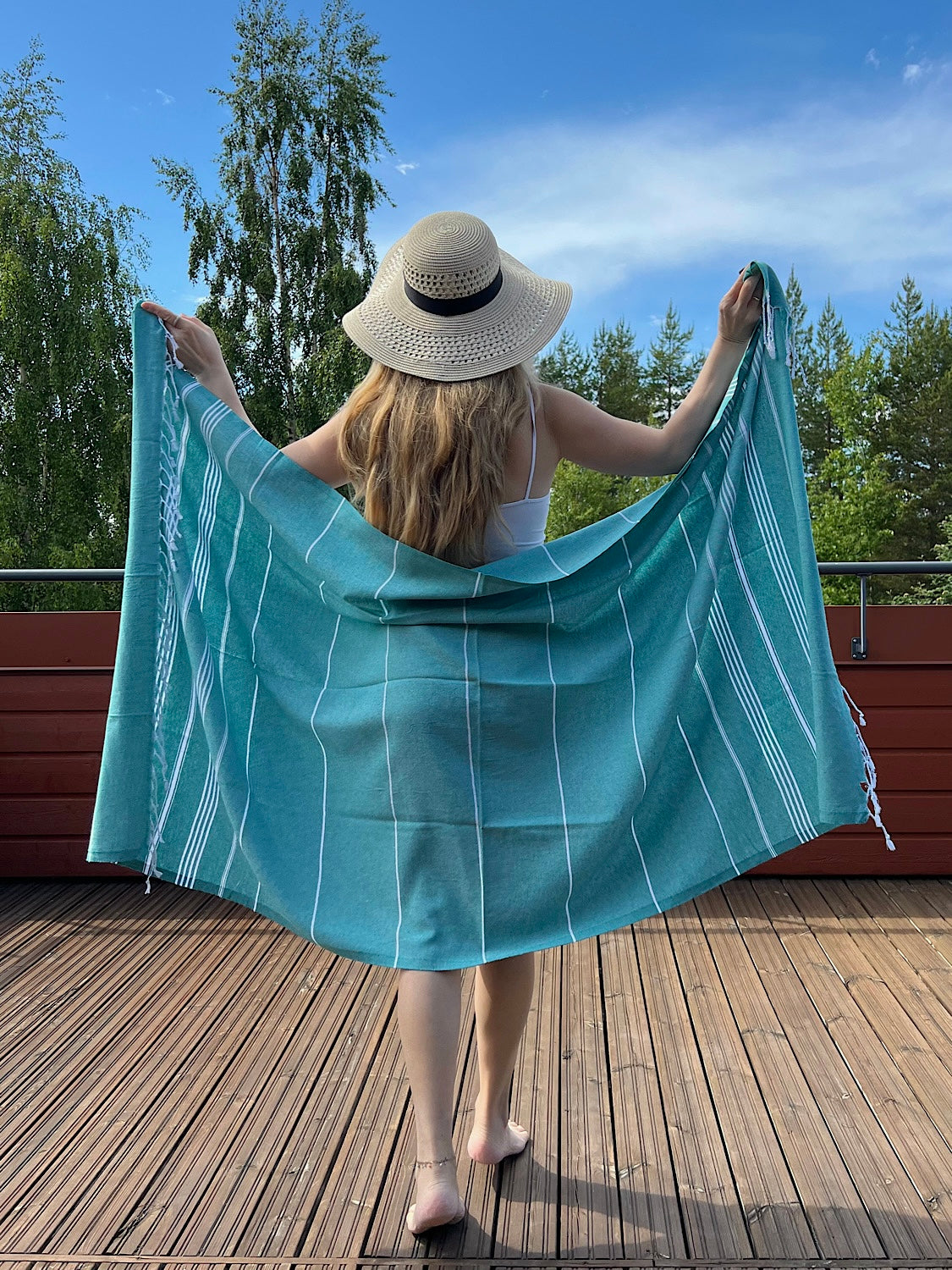 So Pretty Sultan Premium hamampyyhe 95x180 cm, petroolinvihreä