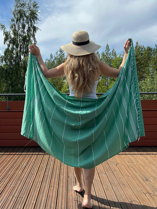 Hamam-pyyhe Sultan Premium, Jade Green 180x95 cm