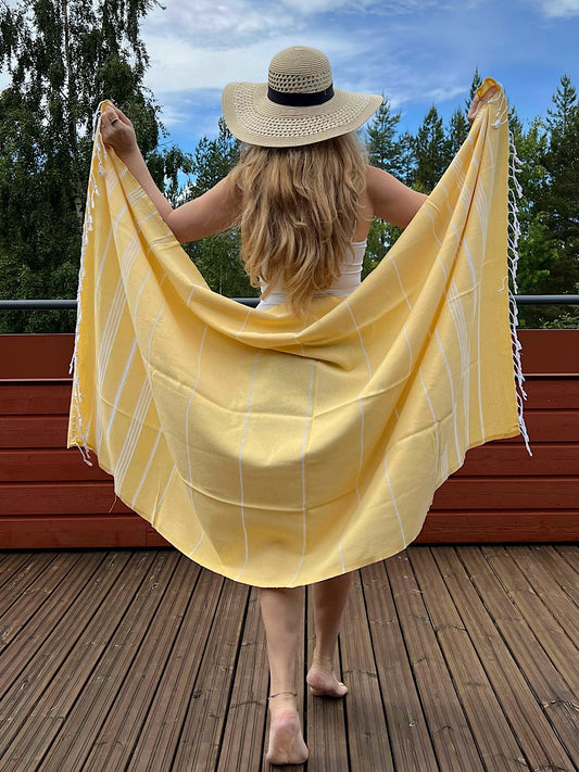 So Pretty Sultan Premium hamampyyhe 95x180 cm, lämmin keltainen