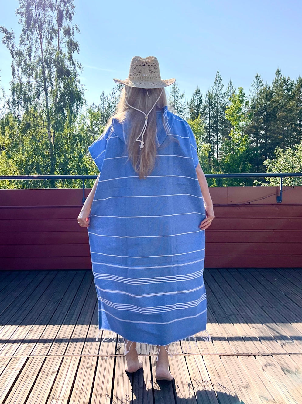 So Pretty Sultan hamam-poncho, merensininen - sovituskuva_2