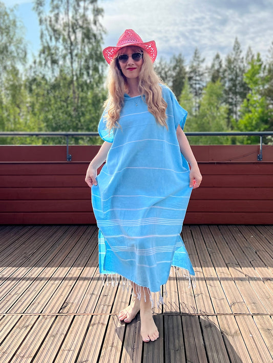 So Pretty Sultan hamam-poncho, vaalea turkoosi