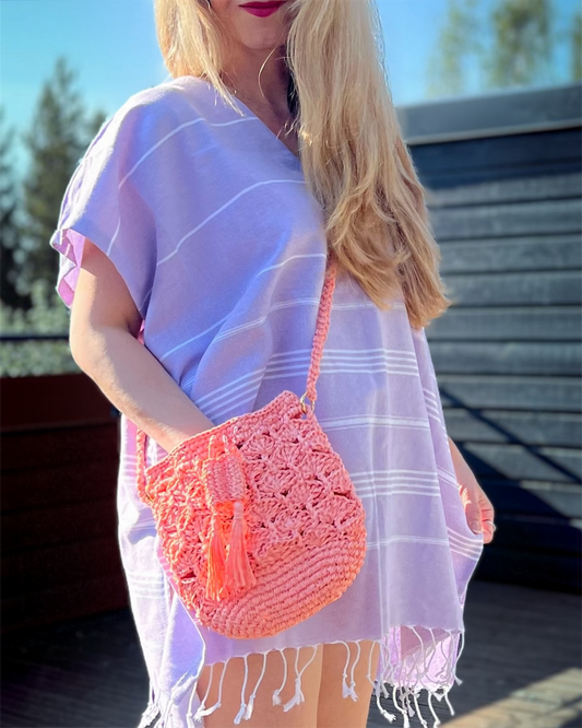 Käsin Virkattu Olkalaukku Blush