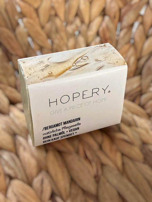 Hopery Bergamot-Mandarin luonnollinen oliiviöljysaippua - yksityiskohta
