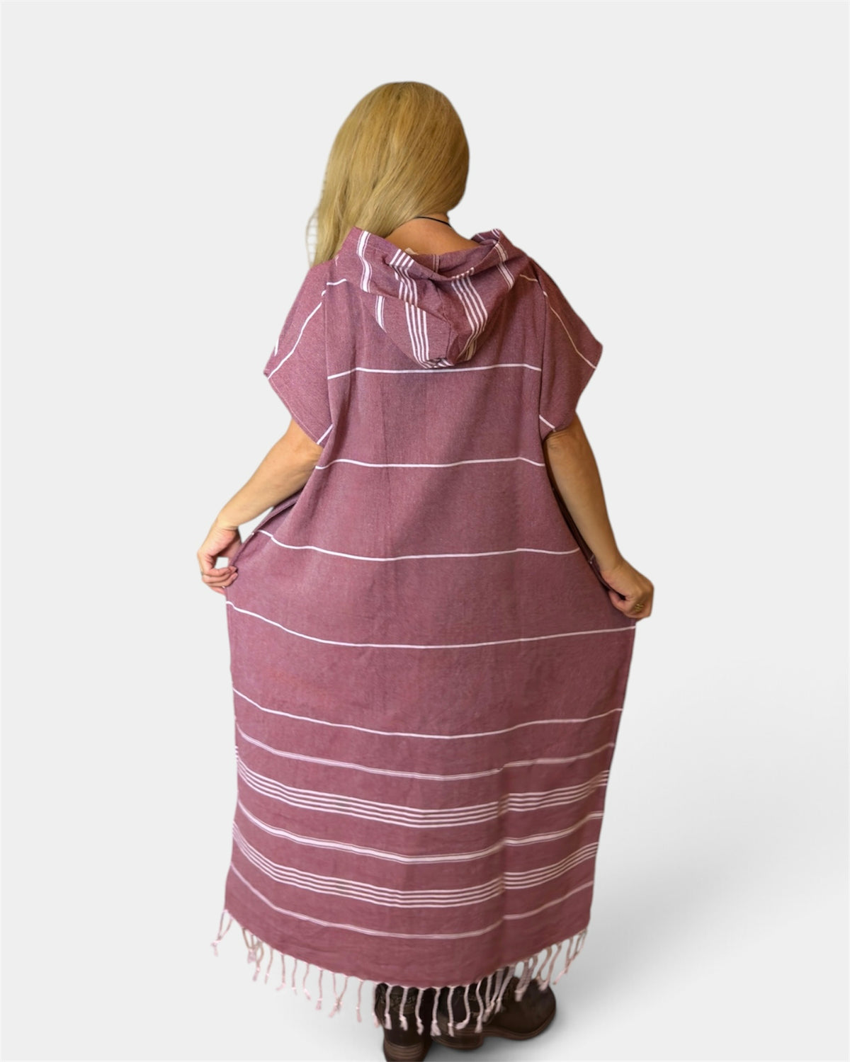 So Pretty Sultan hamam-poncho, burgundy - sovituskuva_5